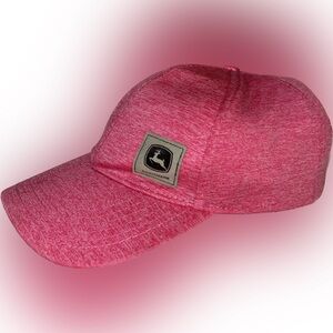 John Deere hot pink hat. Has adjustable straps as shown not sure what size.